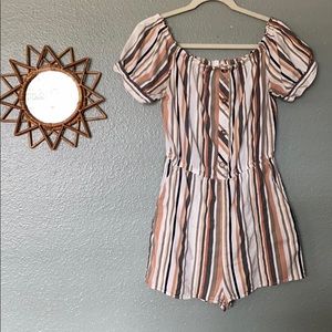 Blush Striped Romper